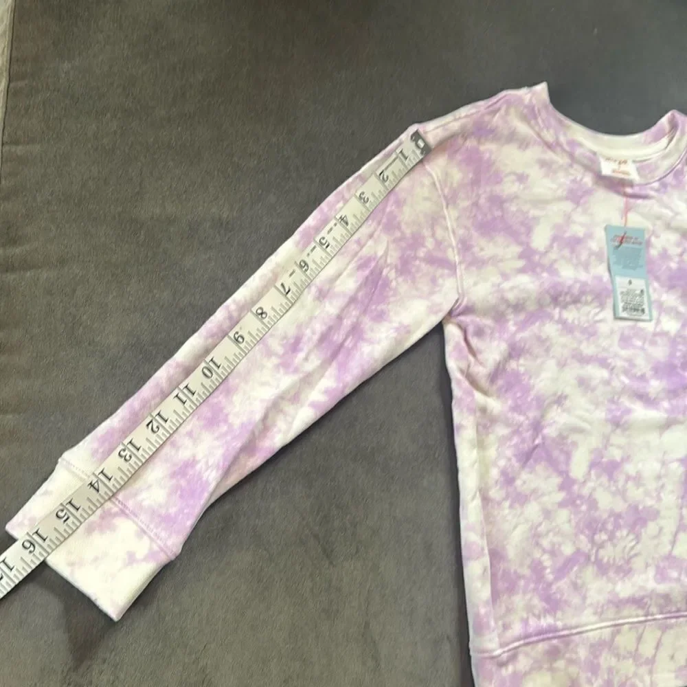 Cat & Jack Girl’s Purple Tie Dye Sweater 100% Cotton Size S NWT